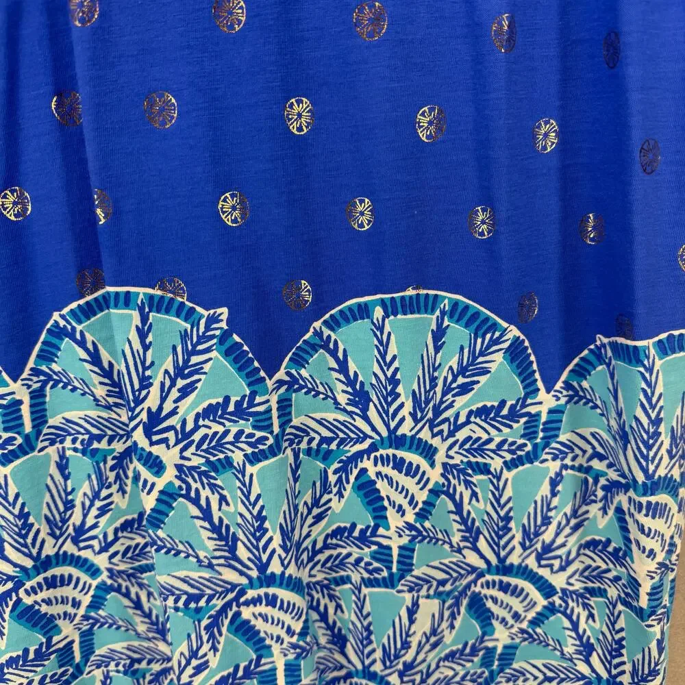Lilly Pulitzer Grotto Beach Keyhole Shift Dress Women's S Day Blue Gold EUC - Picture 6 of 11